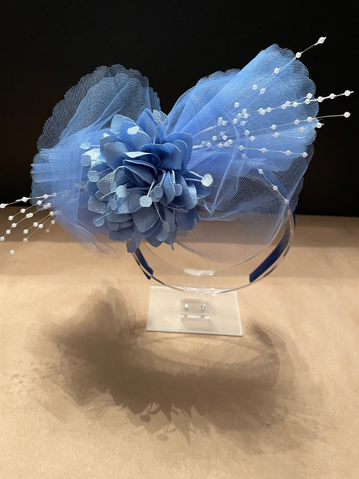 Light Blue Pearl Blossom Fascinator