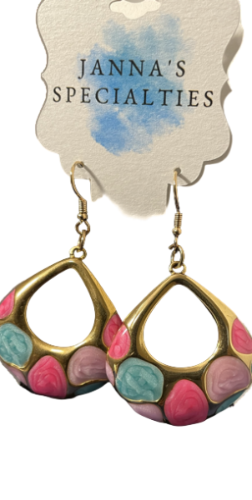 Pink and Gold Earrings