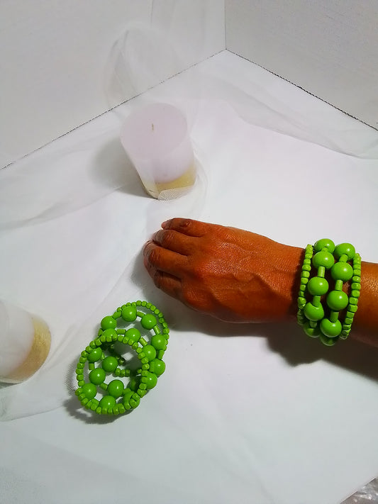 Green Wooden Bracelet