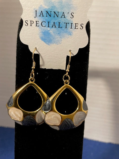 Gray and Gold Earrings