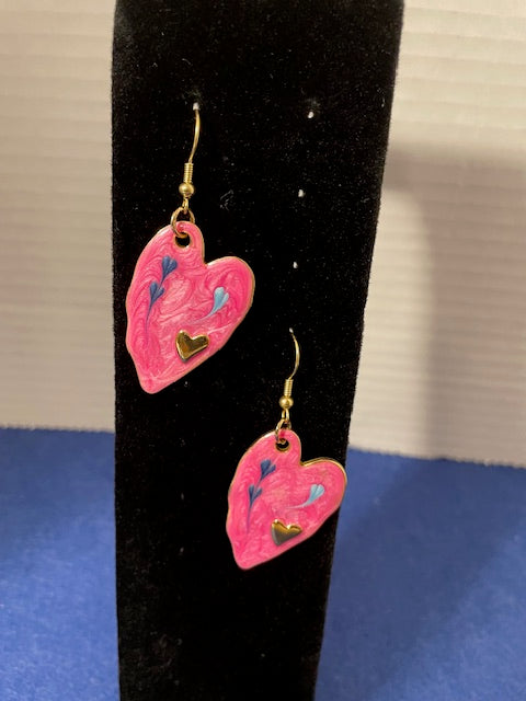 Pink Heart Earrings