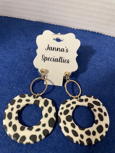 White with black dots