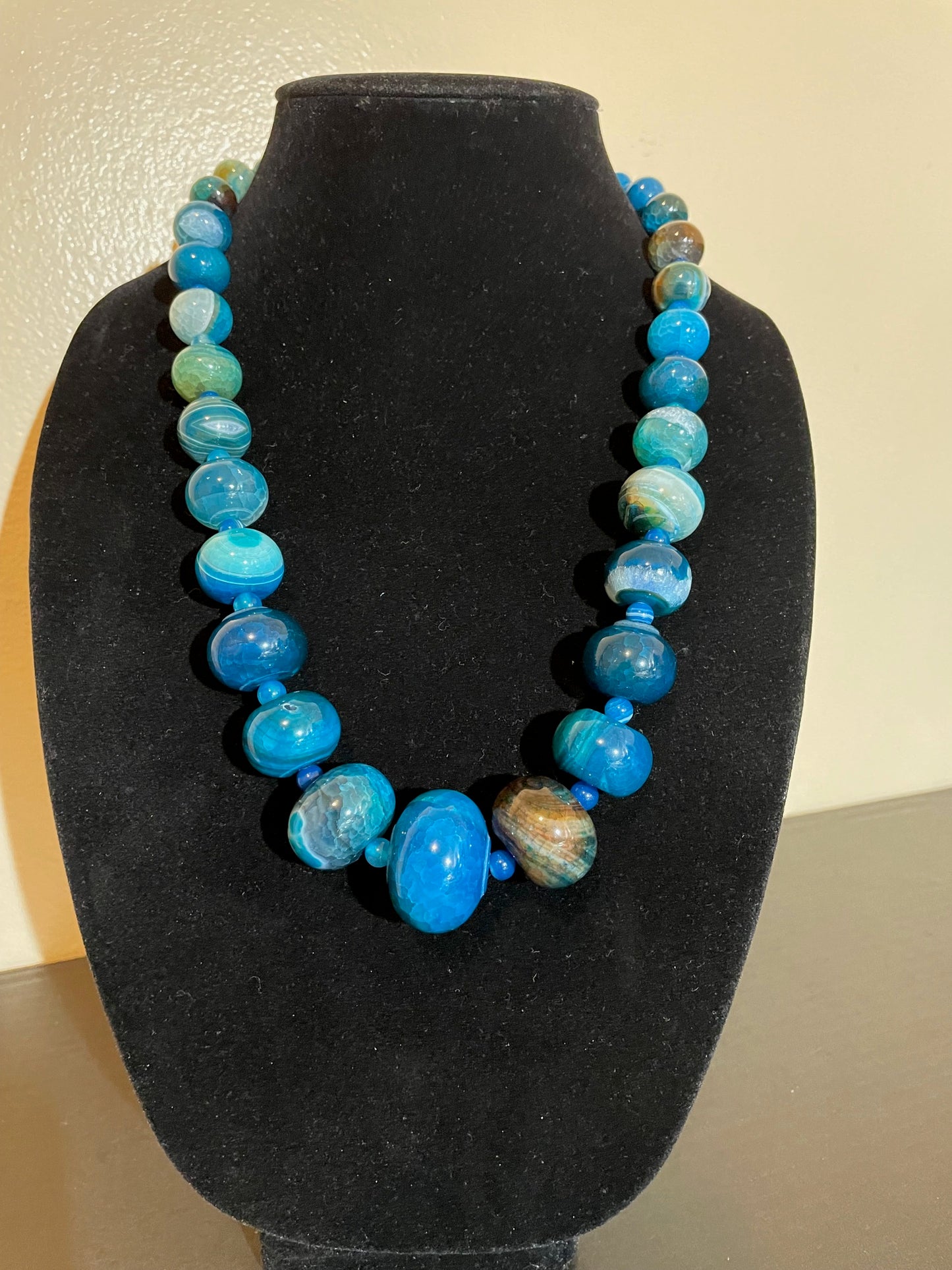 Men Chunky Blue Agate