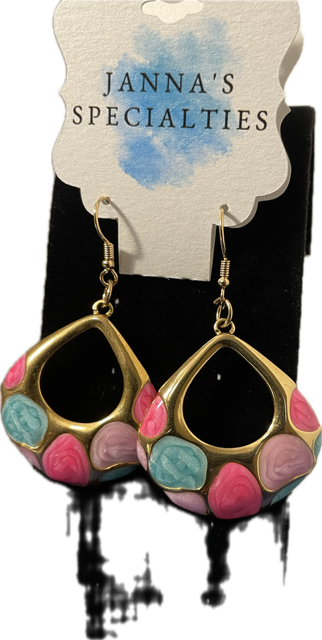 Pink and Gold Earrings